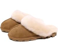 Kirkland Signature Ladies Shearling Sheepskin Slippers - Chestnut (UK 7)