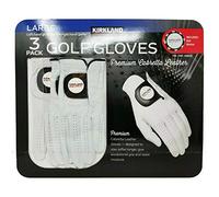 KIRKLAND SIGNATURE Men's Golf Gloves Size Large Premium 100% Cabretta Leather Pack Set of 3, L, 1307169-04