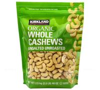 Kirkland Signature Organic Whole Cashews Unsalted Unroasted Nuts Bag Pack 1.13kg