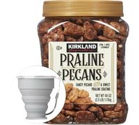 Kirkland Signature Praline Pecans, 2.5 lbs. Item 1209607. Bundle with MORALZA Silicone Collapsible Cup 200ml - 2 Items.
