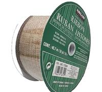 Kirkland Signature Premium Metallic Ribbon Wired Edge 1.5" Wide 50 Yard Roll Brown/Gold