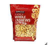 Kirkland Signature Salted Cashews 1.13kg - Natural, Rich Taste with Sea Salt; Perfect Snack