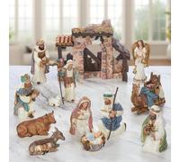 Kirkland Signature Table Top 13 Piece Christmas Nativity Set, Stone, Normal