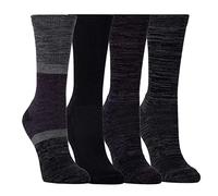 KIRKLAND Signature Women Extra-Fine Merino Wool Blend Crew Sock, 4-pair, Black, 6-10.5