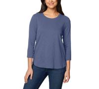 KIRKLAND Signature Women's 3/4 Sleeve Boatneck Cotton Slub Tee Shirt, Blue, L