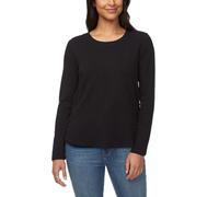 KIRKLAND Signature Women's Long Sleeve Slub Tee Shirt, Black, S