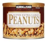 KIRKLAND SUPER EXTRA LARGE PEANUTS CRUNCHY ROASTED SALTED 2.5 LBS