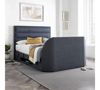 Kirkley Ottoman Storage TV Bed - Pendle Slate Fabric - Sizes Available