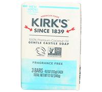Kirks Coco Castile Bar Soap, No Fragrance, 4 Ounce