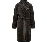 Kirkway Soft Fleece Hooded Dressing Gown with Tie Belt in Dark Grey - Tokyo Laundry - M