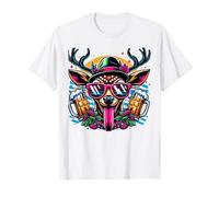 Kirmes Kirtag Dirndl Lederhose Kostüm JGA Zelt Hirsch Bier T-Shirt