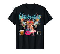 Kirmes Prosecco Dirndl Volksfest Kostüm JGA Sekt Hirsch Bier T-Shirt