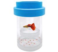 Kirmoo Floating Fish Breeding Isolation Box for Aquarium Tank Plastic Mesh Hatchery Incubator Breeder Box for Baby Fish Betta Shrimp Clownfish Guppy (Blue, Medium)