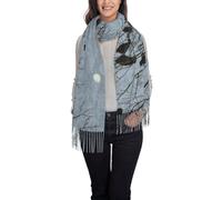 KIROJA Black Crow Birds Tassel Wrap Printed Scarf For Women Warm Soft Large Long Rectangular Fashion Shawl Scarves