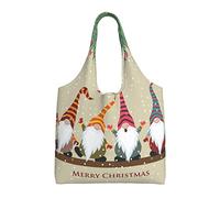 KIROJA Christmas Gnomes Canvas Tote Bag,Reusable Canvas Bags,Tote Bags For Women Shopping