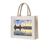 KIROJA London Eye Canvas Tote Bag For Women, Aesthetics Tote Bag Beach Travel Tote Handbags Shopping Daily Working