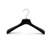 Kiroplast Hanger for Coat, Jackets, Shirts - 12 Pack - Wide Shoulder, Non-Slip Grip, 36 cm - Black, Plastic, Made in Italy