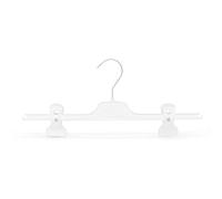 Kiroplast Hangers Trousers with clips Hangers Clip Adjustable Pants Hangers Plastic Coat Hangers for Trousers 36 cm (350, White)