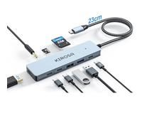 KIROSA USB-C Hub: USB C Multiport Adapter for Macbook Pro Air - 9IN1 USBC to HDMI Hub Dongle - Traveling USB C Docking Station for Laptops and Type C Devices (4K HDMI 100W PD USB3.0 SD/TF Card Reader)