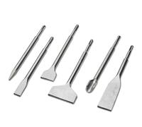 Kirphealy - SDS Plus Shank Chisel Set, 6 Piece Concrete Masonry Drill Bit Set, Tile Scraping, Flat Point, 40Cr Steel Scaling Chisels for Rotary Hammer