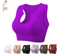 Kirposh Getheyshape Shape Me Up Crop Top,Sexy Sleeveless for Women Strap Tank Tops,Built-in Shaping, Gathered Beautiful Back(Grape purple,L)