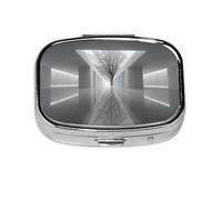 KIRROWE Abstract Architecture Square Pill Organizer, Compact Travel Pill Case, 2-Compartment Insert, very suitable for travel and daily use