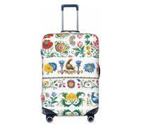 Kirrowe Abstract Floral Pattern (2) Luggage Cover Suitcase Protector Anti-Scratch Luggage Cover Fits 18-32inch Luggage, Black, M