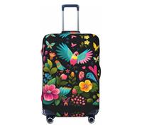 Kirrowe Abstract Floral Pattern Luggage Cover Suitcase Protector Anti-Scratch Luggage Cover Fits 18-32inch Luggage, Black, S