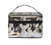 KIRROWE Abstract White Space Travel Makeup Bag for Women, Portable Cosmetic Case,Large Capacity Organizer Pouch All Your Beauty Essentials