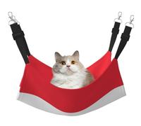 KIRROWE Austrian Flag Reversible Cat Hanging Hammock-Double-Sided Pet Cage Hammock Hanging Bed Resting Sleepy Pad for Small Animals Pets
