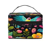 KIRROWE bananas Travel Makeup Bag for Women, Portable Cosmetic Case,Large Capacity Organizer Pouch All Your Beauty Essentials, Black, One Size