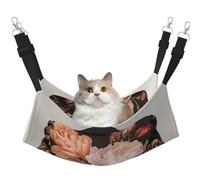 KIRROWE Beautiful Flowers on The Dress Reversible Cat Hanging Hammock-Double-Sided Pet Cage Hammock Hanging Bed Resting Sleepy Pad for Small Animals Pets