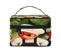 KIRROWE Beautiful flowers on the dress Travel Makeup Bag for Women, Portable Cosmetic Case,Large Capacity Organizer Pouch All Your Beauty Essentials, A Man Made Of Dough, One Size