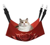 KIRROWE Beautiful Roses Reversible Cat Hanging Hammock-Double-Sided Pet Cage Hammock Hanging Bed Resting Sleepy Pad for Small Animals Pets