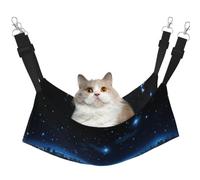 KIRROWE Blue Lights in The City at Night Reversible Cat Hanging Hammock-Double-Sided Pet Cage Hammock Hanging Bed Resting Sleepy Pad for Small Animals Pets