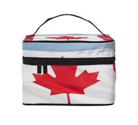 KIRROWE Canadian flag Travel Makeup Bag for Women, Portable Cosmetic Case,Large Capacity Organizer Pouch All Your Beauty Essentials