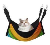 KIRROWE Curved Colored Board Reversible Cat Hanging Hammock-Double-Sided Pet Cage Hammock Hanging Bed Resting Sleepy Pad for Small Animals Pets