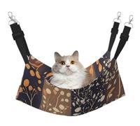 KIRROWE Dried Flowers on The Wall Reversible Cat Hanging Hammock,Double-Sided Pet Cage Hammock Hanging Bed Resting Sleepy Pad for Small Animals Pets