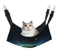 KIRROWE Enchanting Space Reversible Cat Hanging Hammock,Double-Sided Pet Cage Hammock Hanging Bed Resting Sleepy Pad for Small Animals Pets