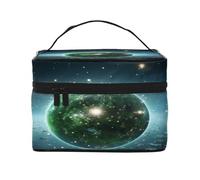KIRROWE Enchanting Space Travel Makeup Bag for Women, Portable Cosmetic Case,Large Capacity Organizer Pouch All Your Beauty Essentials