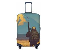 Kirrowe Fighting Aliens Luggage Cover Suitcase Protector Anti-Scratch Luggage Cover Fits 18-32inch Luggage, Black, S