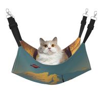 KIRROWE Fighting Aliens Reversible Cat Hanging Hammock-Double-Sided Pet Cage Hammock Hanging Bed Resting Sleepy Pad for Small Animals Pets