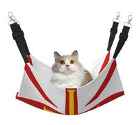 KIRROWE Flag of Guernsey Islands Reversible Cat Hanging Hammock,Double-Sided Pet Cage Hammock Hanging Bed Resting Sleepy Pad for Small Animals Pets
