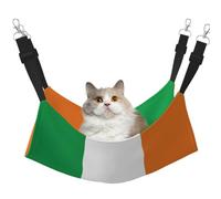 KIRROWE Flag of Irish Reversible Cat Hanging Hammock,Double-Sided Pet Cage Hammock Hanging Bed Resting Sleepy Pad for Small Animals Pets