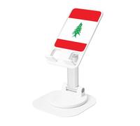 KIRROWE Flag of Lebanon Phone Stand Holder,Adjustable Desk Mount for iPhone and All Phones,360 ° Rotation, Integrated Folding