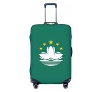 Kirrowe Flag Of Macao Luggage Cover Suitcase Protector Anti-Scratch Luggage Cover Fits 18-32inch Luggage, Black, L