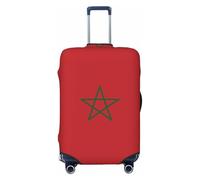 Kirrowe Flag Of Morocco Luggage Cover Suitcase Protector Anti-Scratch Luggage Cover Fits 18-32inch Luggage, Black, XL