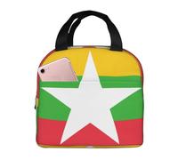 KIRROWE Flag of Myanmar Lunch Bag for Women & Men, Durable Oxford Fabric & Thick Foil, Perfect for Workand Outdoor Activities