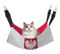 KIRROWE Flag of Poland Reversible Cat Hanging Hammock-Double-Sided Pet Cage Hammock Hanging Bed Resting Sleepy Pad for Small Animals Pets