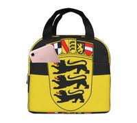 KIRROWE Flag of the State of Baden-Württemberg Lunch Bag for Women & Men, Durable Oxford Fabric & Thick Foil, Perfect for Workand Outdoor Activities
